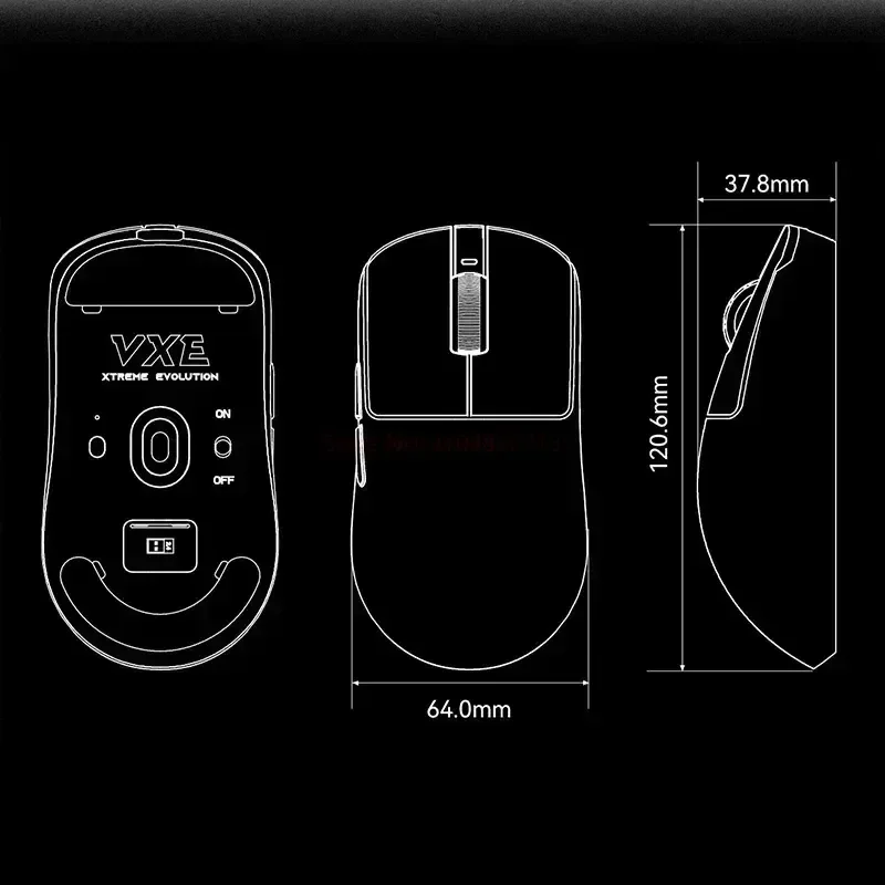 Imagem -06 - Vxe-dragonfly r1 Gaming Mouse com Fio Bluetooth sem Fio Ergonômico sem Buraco Leve 3-mode Paw3395 Jogos de Escritório