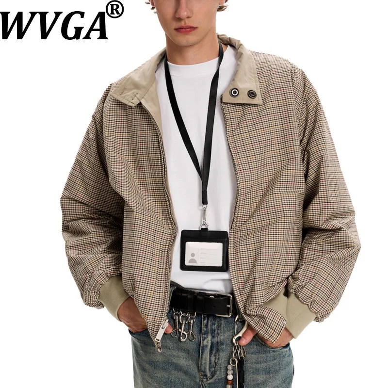 

WVGA Spring Autumn New Men Tide American Style Double-Sided Turn-Down Trendy Jacket Niche Chic Casual Short Coats Ins Y2K W15589