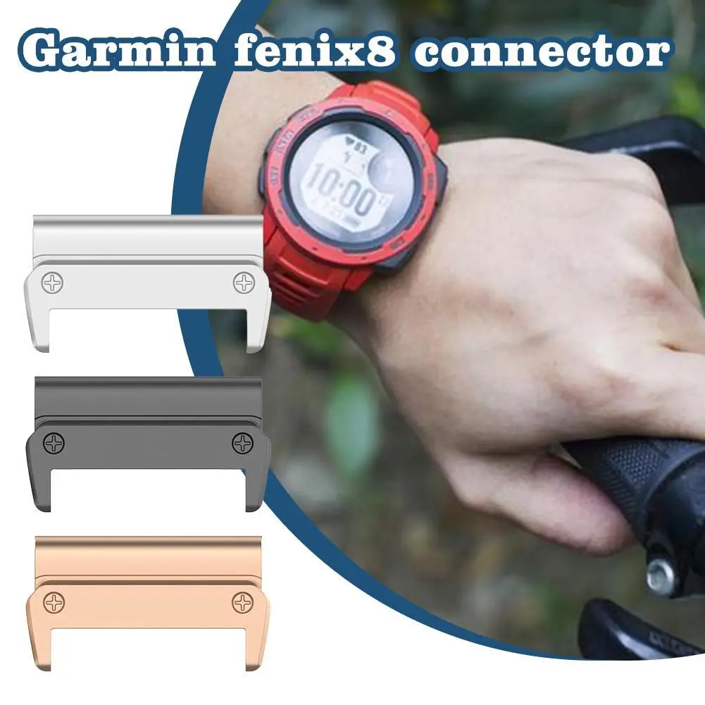 Watch Metal Connector For Garmin Fenix8 Stainless Steel Smartwatch Band Head Grain Adapter Smart Accessories 20/22/26mm