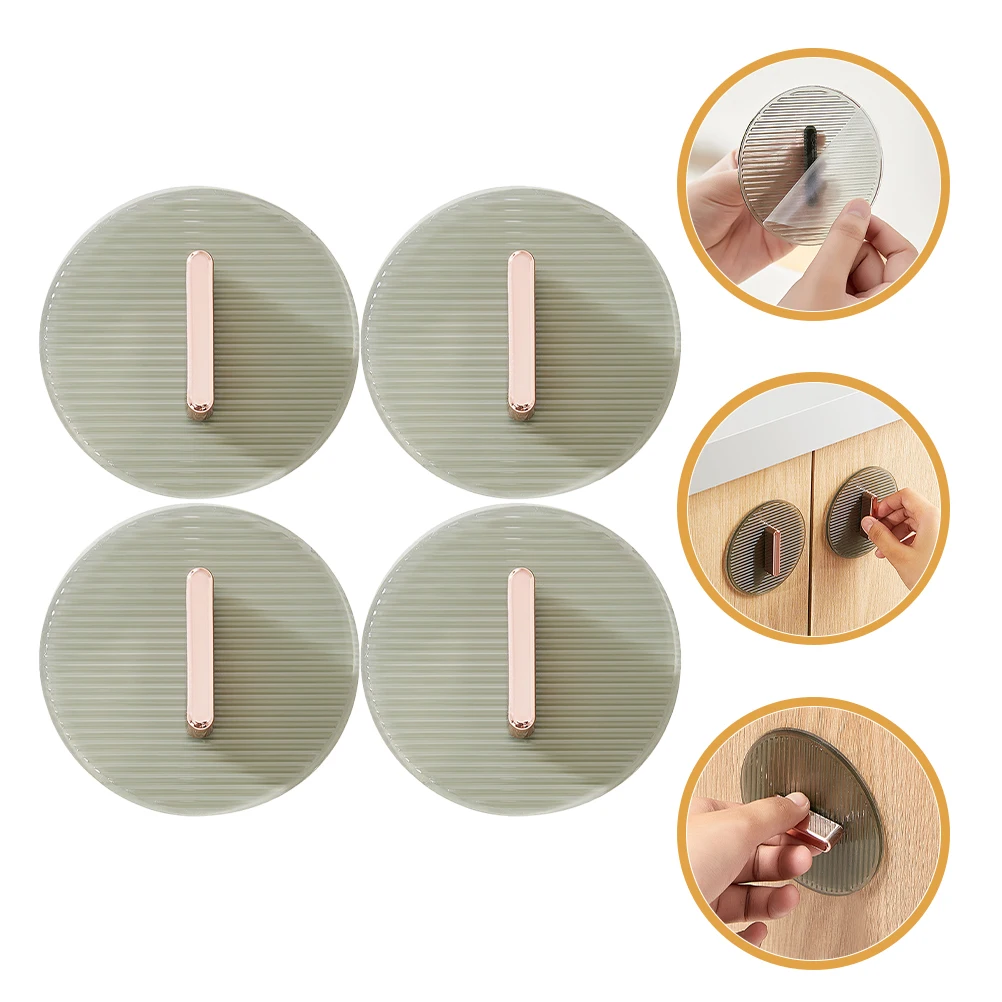 

4 pcs Adhesive Cabinet Handles Sticky Drawer Pulls Decorative Dresser Knobs No Drill Installation for Kitchen Sliding Glass