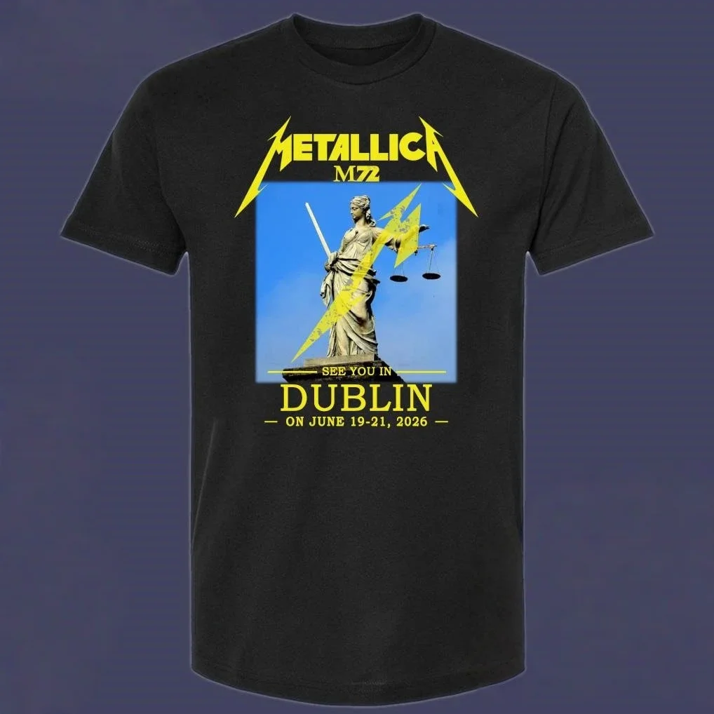 Metallica M72 World Tour Dublin Printed 2026 Merch T shirt Cotton Unisex Men‘s Women's T-Shirt Y2k Popular Casual Tee Streetwear