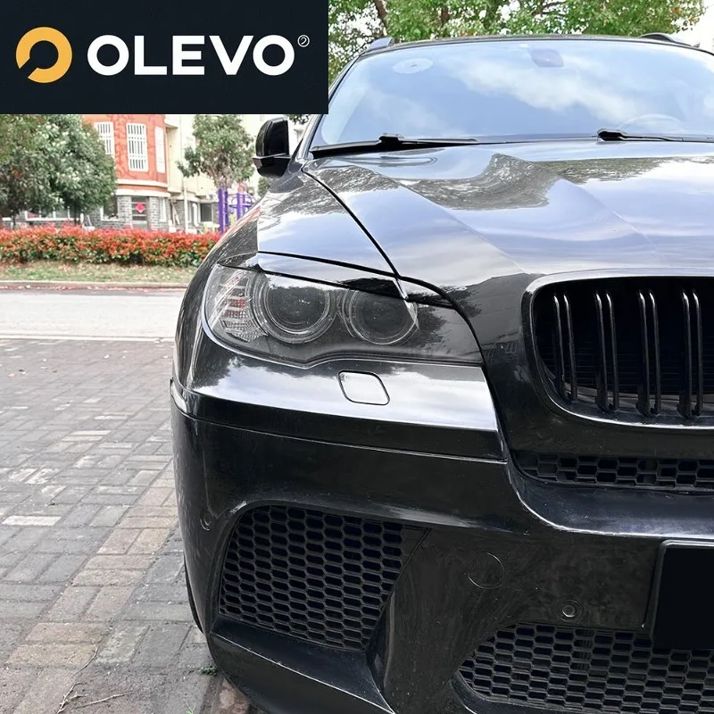 جديد سيارة الجبهة العلوي الحواجب غطاء الكسوة لسيارات BMW X6 E71 E72 2008-2014 رئيس مصباح الجفون الخارجي السيارات الجسم أطقم اكسسوارات السيارات #4
