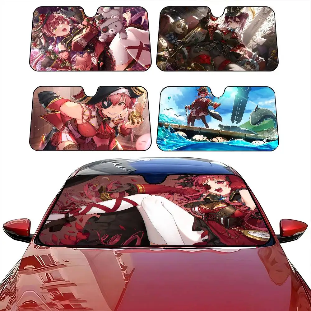 

Alfombrilla Hololive Houshou Car Window Sun Shade Windshield Anti-UV Protection Front Rear Windshield Block Cover Visor
