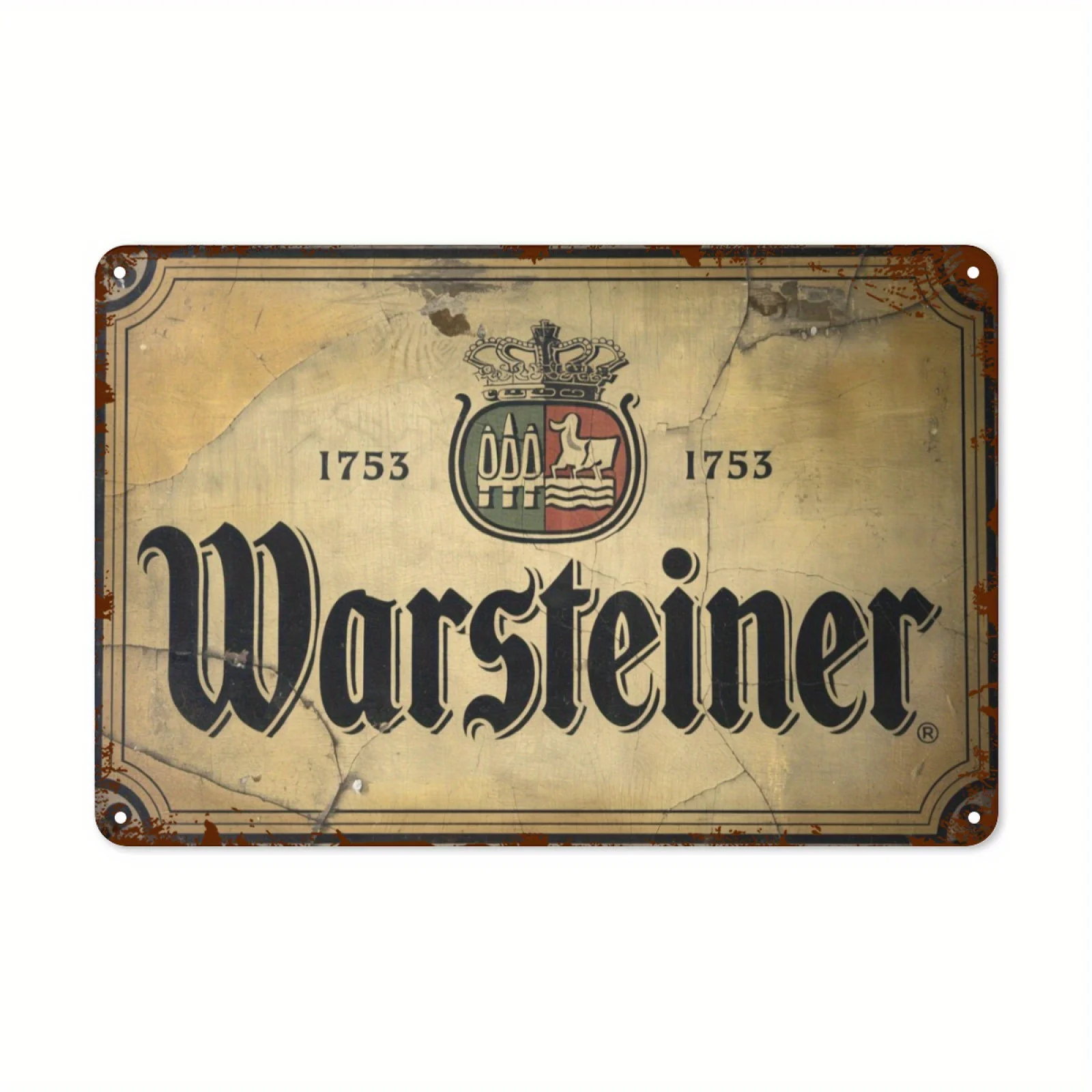 Vintage Warschiner Beer Metal Sign - Rustic Tin Wall Art, Distressed Finish,  - Perfect for Home, Bar, Garage, Garden, and Gift