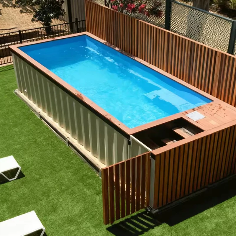 Piscinas a Nivel del Suelo Diseñadas a Medida, Disponibles en Tamaños de 20, 30 y 40 Pies, Estilo Contenedor Prefabricado