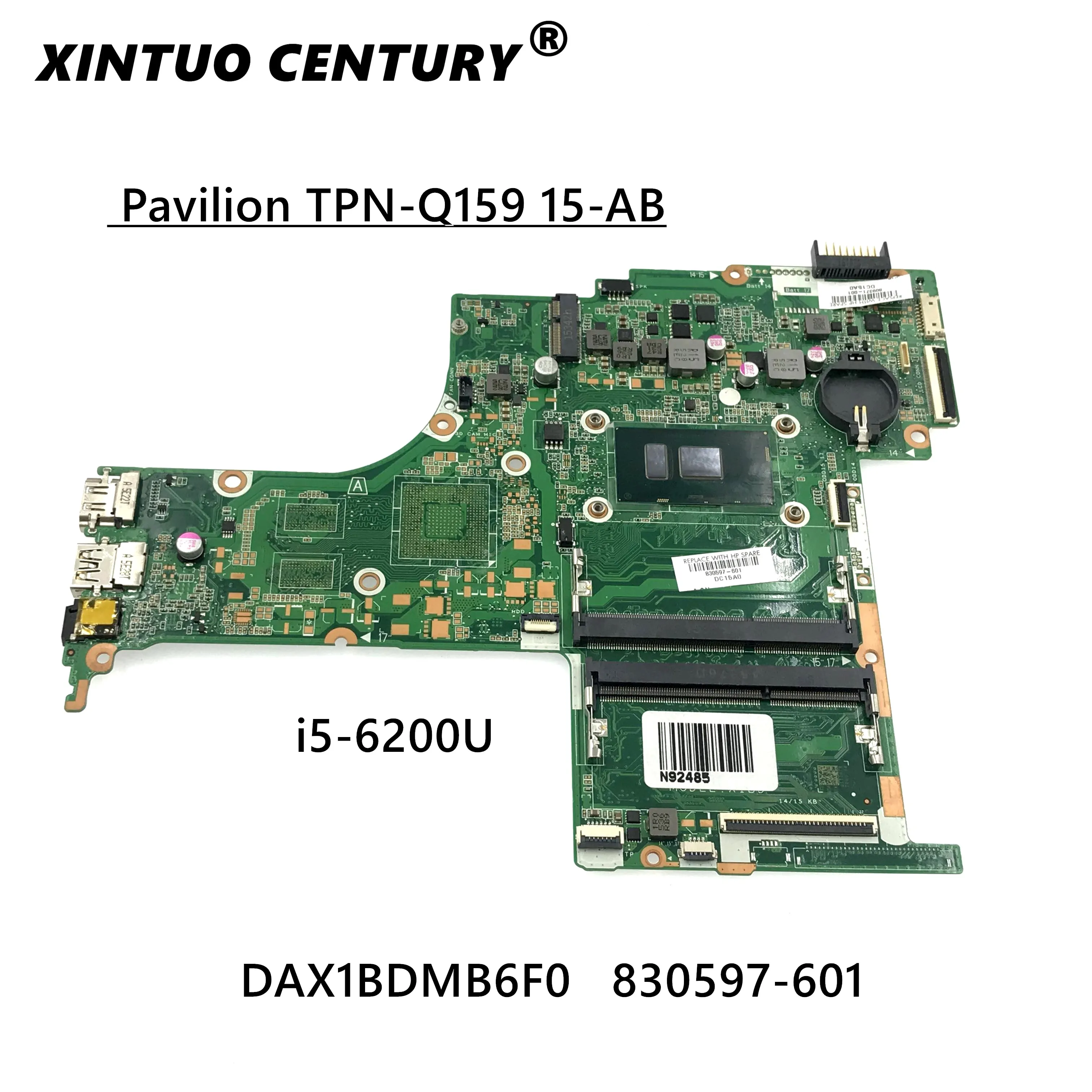 

For HP PAVILION NOTEBOOK 15-AB220NR 15-AB Laptop motherboard DAX1BDMB6F0 830597-601 830597-501 830597-001 i5-6200U