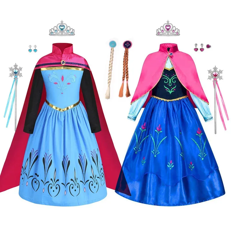 Dd12Shiny 유아 어린 소녀 영화 공주 냉동 안나 생일 파티 코스프레 할로윈 멋진 드레스 크리스마스 선물