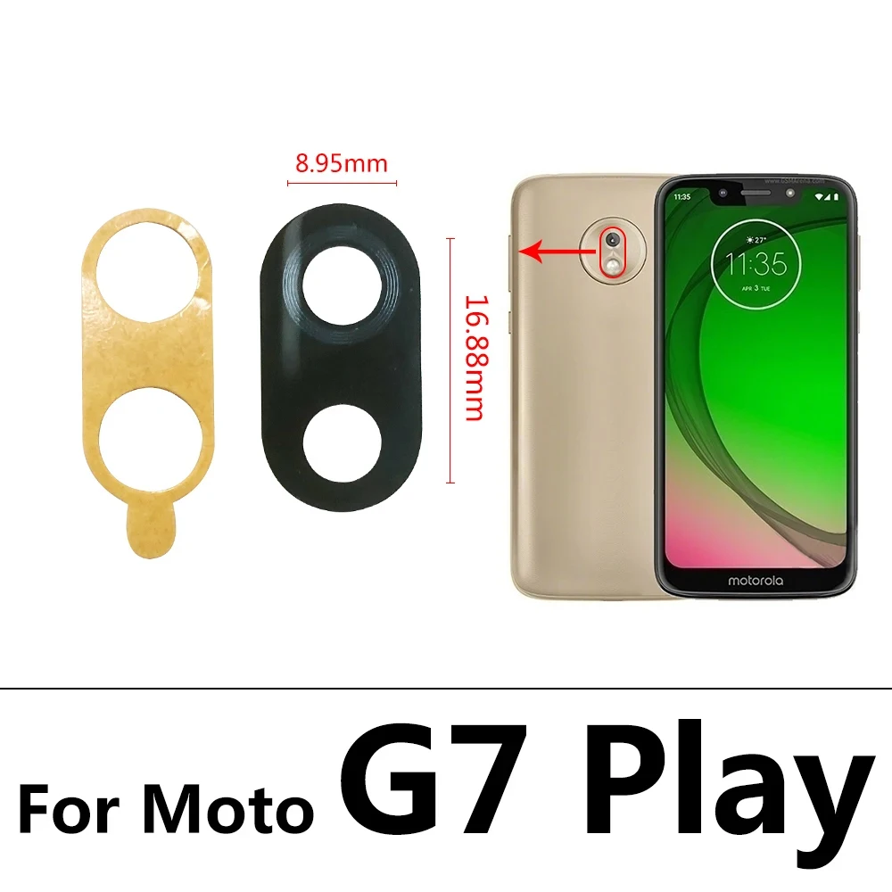 2Pcs，NEW For Moto X4 G8 Play G6 G5 G5s G8 Plus Z2 Force Play G7 Power Back Rear Camera Glass Lens With Adhesive