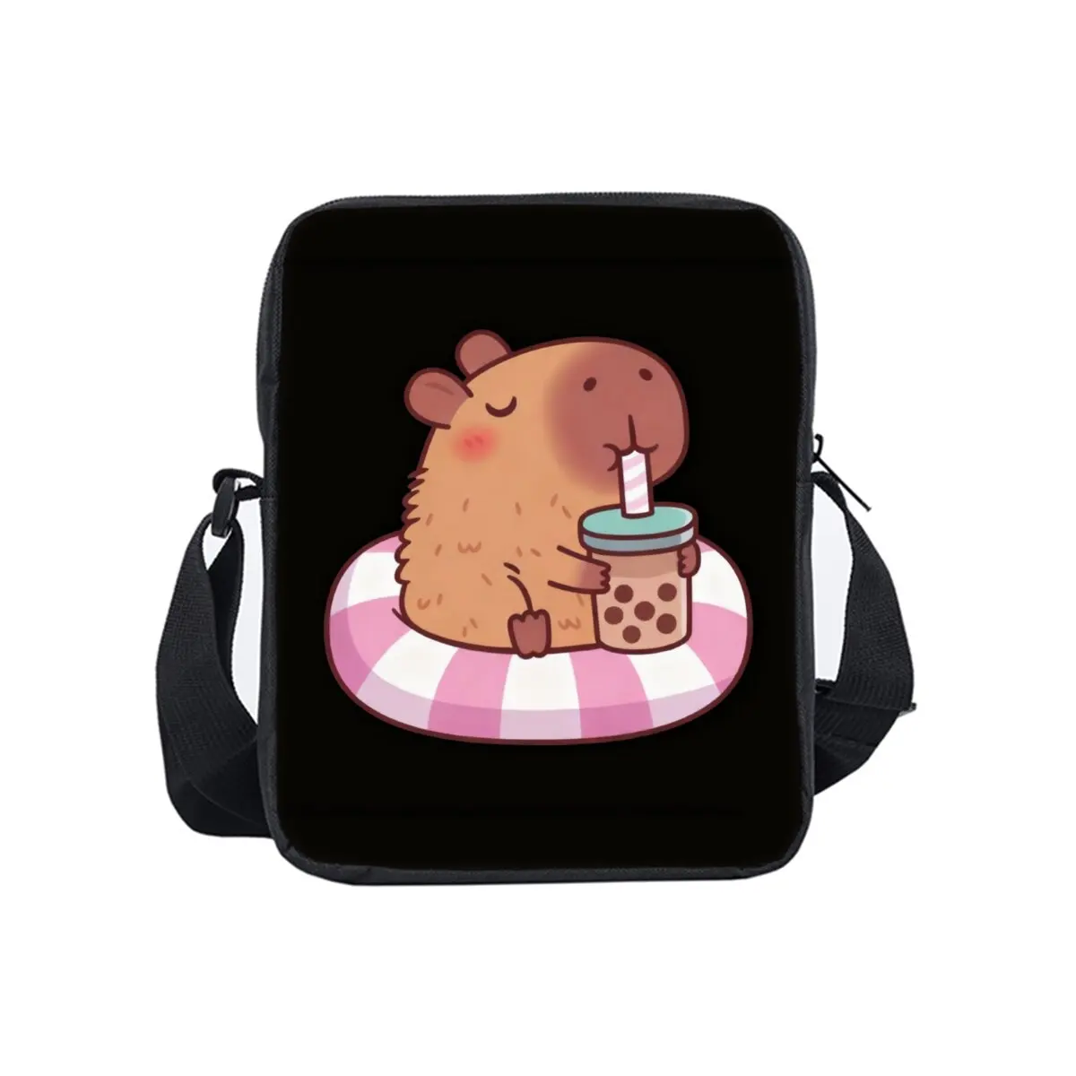 

Cute Capybara Single Sided Messenger Bag for Boy/Girls Children Best Gifts 3D Cartoon Simple Casual Crossbody Bag