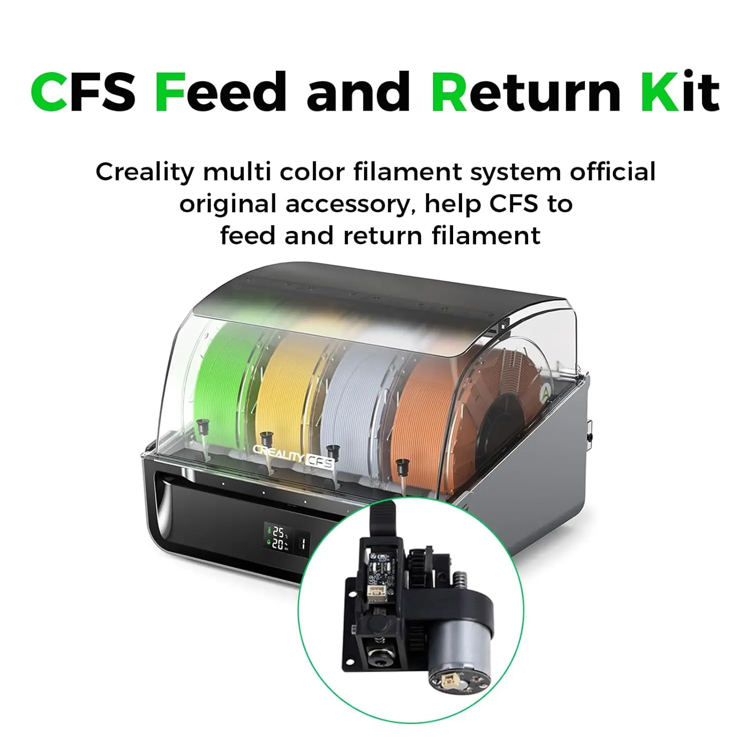 Creality Kit oficial de alimentación y retorno CFS, Kit de alimentación y extracción de filamentos de motor rush para impresión multicolor, piezas de impresora 3d CFS
