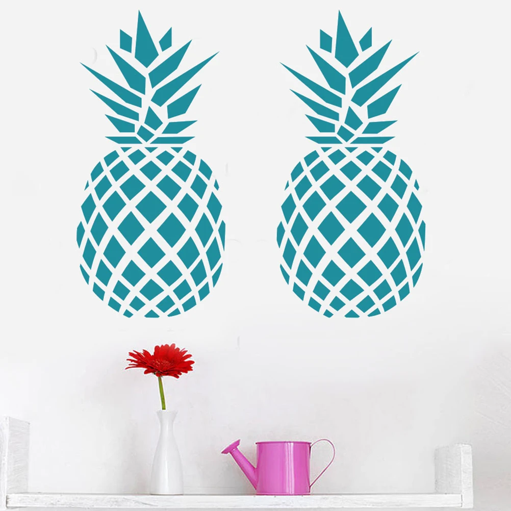 

5pcs Pineapple Stickers Multicolor Decorative Wall Decals Room Home Living Room Bedroom Easy Remove Pvc Material Lovely