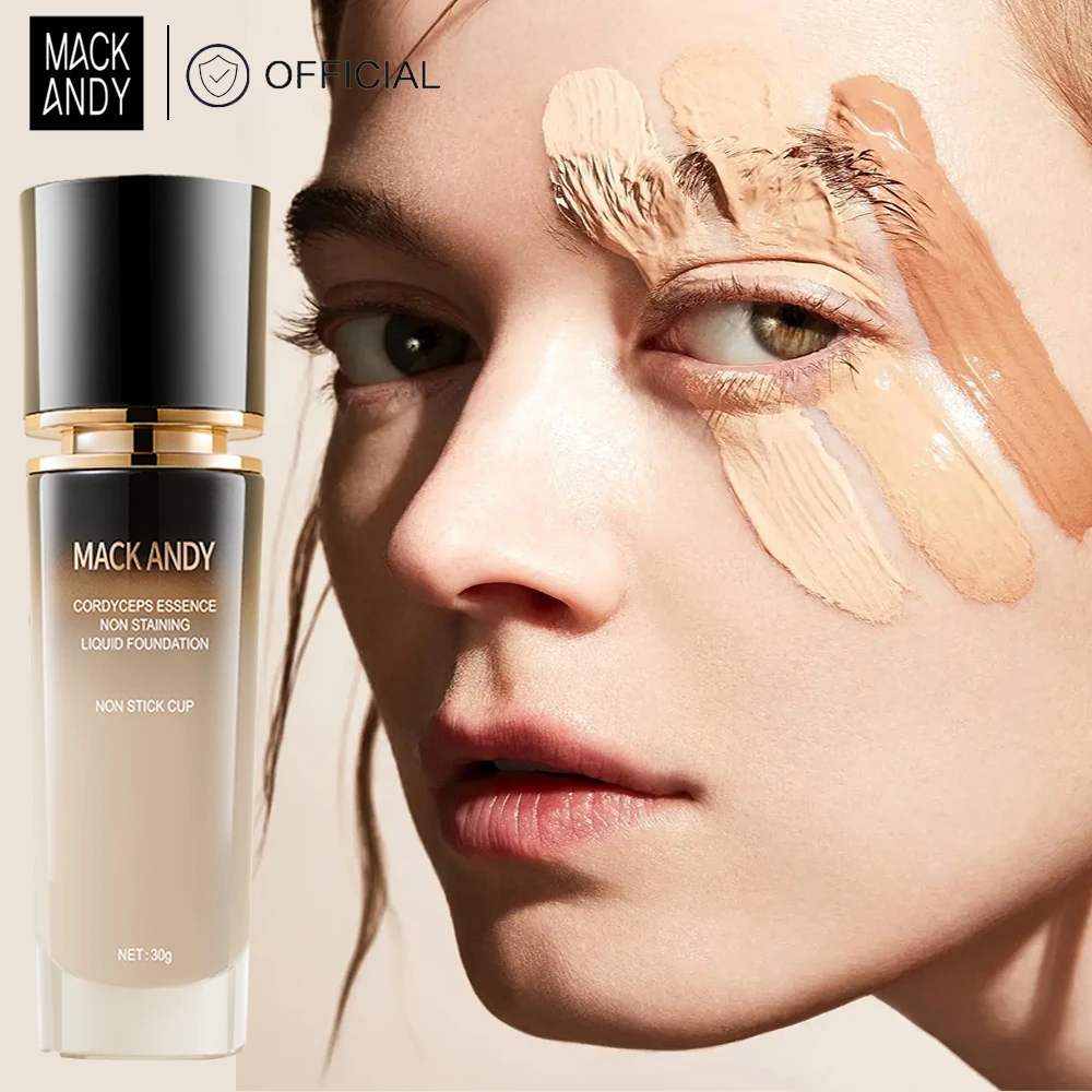 MACKANDY Cordyceps Extract Liquid Foundation Soft Matte Finish Long Lasting Hydrating Skin Nourishing Flawless Makeup