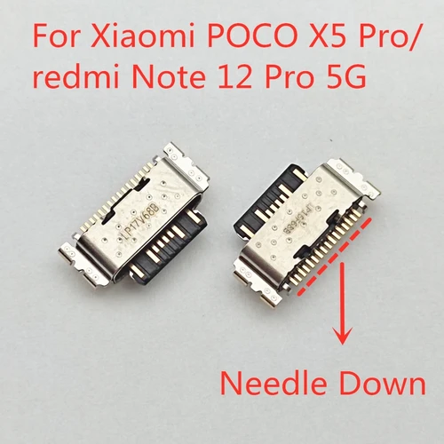 Imagen 1 del producto 10-100 Uds puerto trasero de carga Micro USB conector de base ranura cargador rápido tipo C USB para Xiaomi POCO X5 Pro/redmi Note 12 Pro 5G