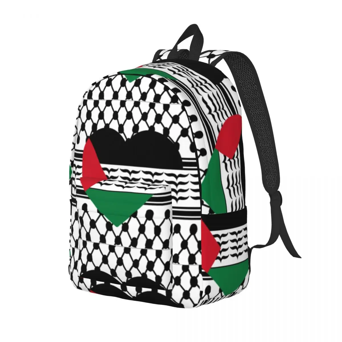 Palestine Heart & Keffiyeh Classical Backpack Durable Student Hiking Travel Daypack for Men Women Laptop Canvas Bags