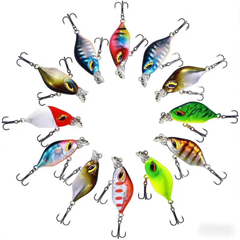 

Sinking Fatboy Lure10PCS3.8cm3.3g12Hook-type artificial bait, minnow micro-artificial bait, imitation bait