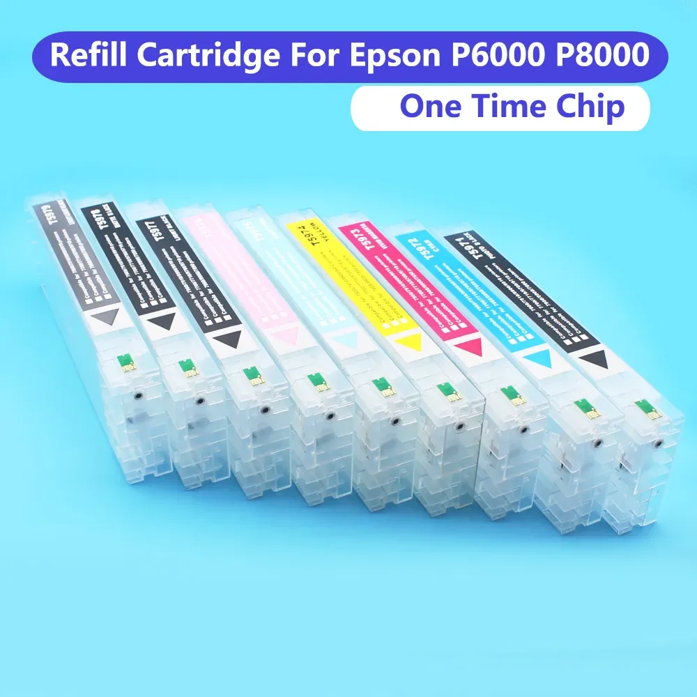 European Only Epson T8041-T08049 T804A T804B 700ml Refillable Ink Cartridges With Chips For Epson Surecolor P6000 P8000 P9000