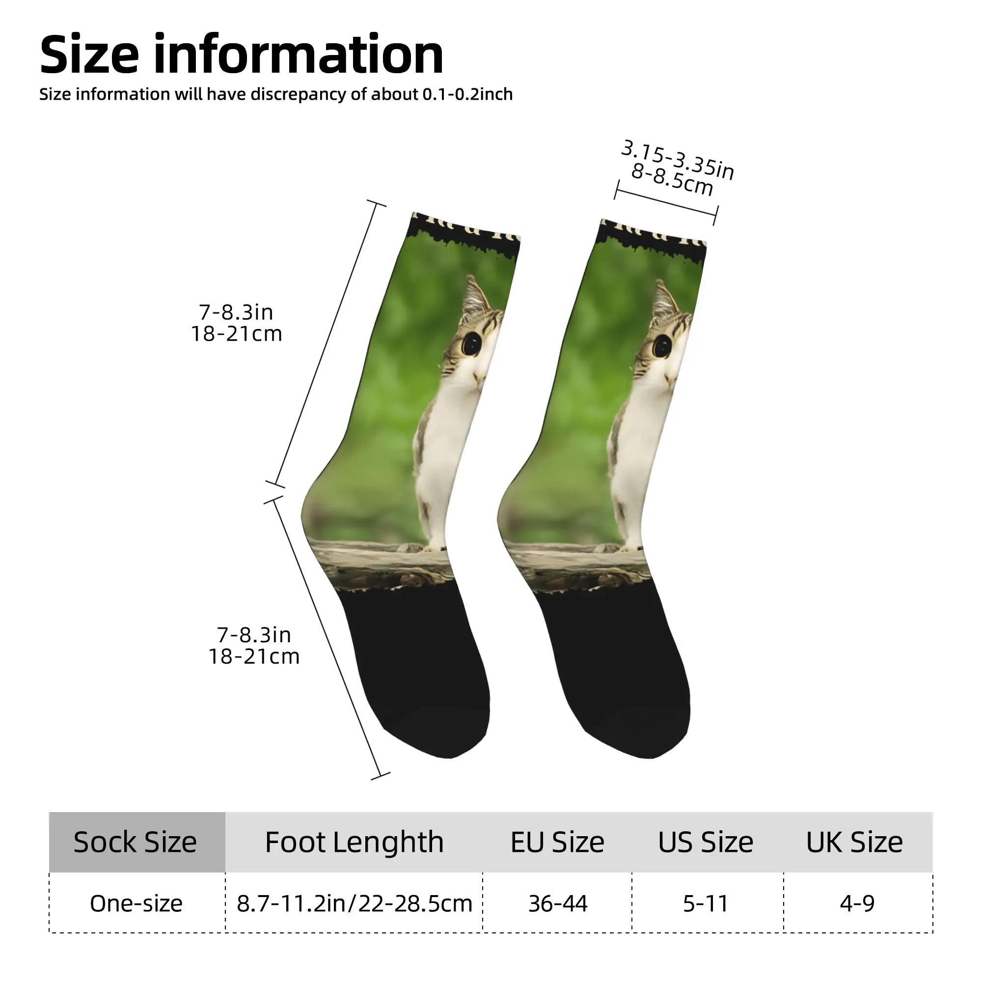 Meowl gato coruja brainrot gen meowl meias das mulheres dos homens meias engraçadas hip hop primavera verão outono inverno meio tubo meias presente