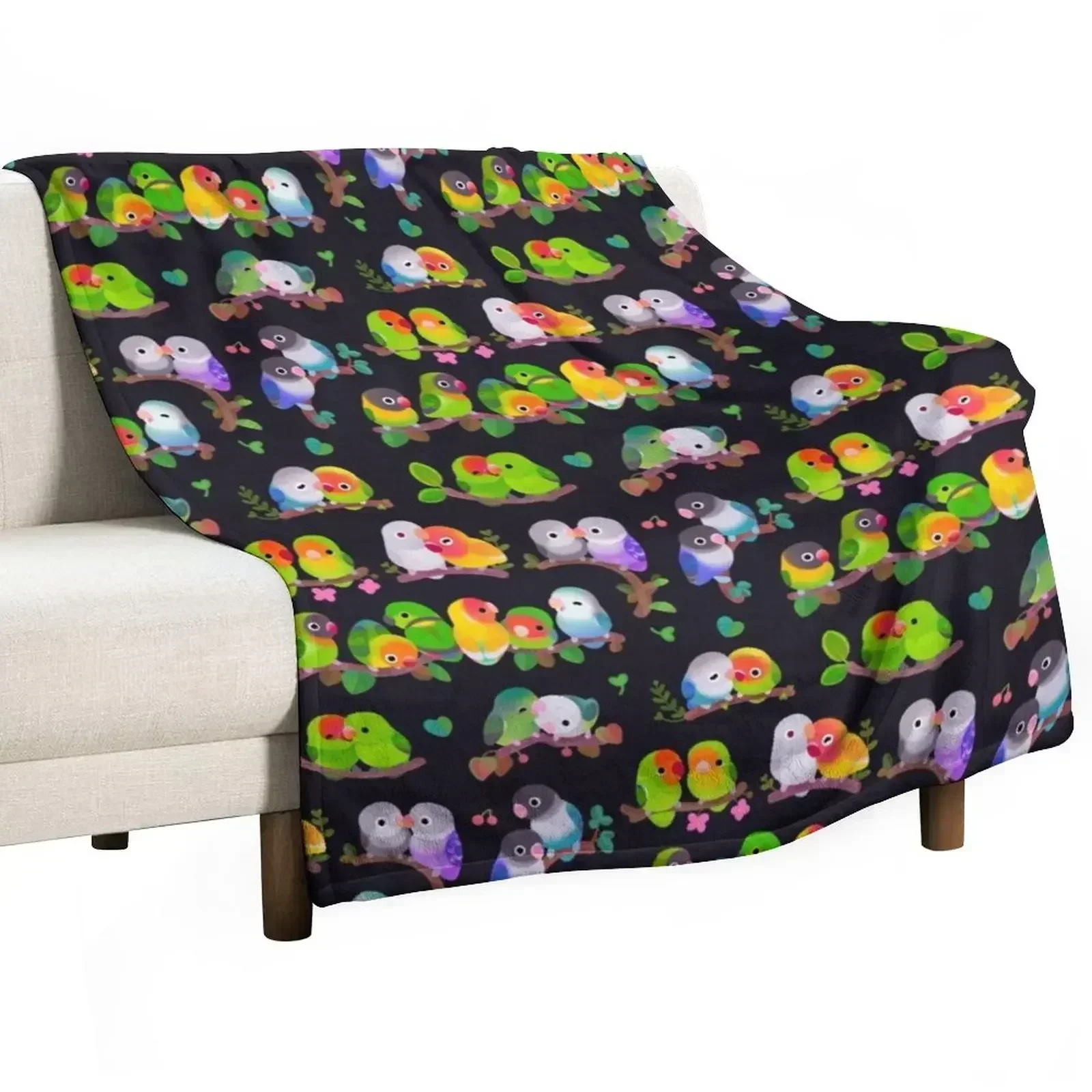 Lovebird - dark Throw Blanket warm for winter Thermals For Travel Blankets