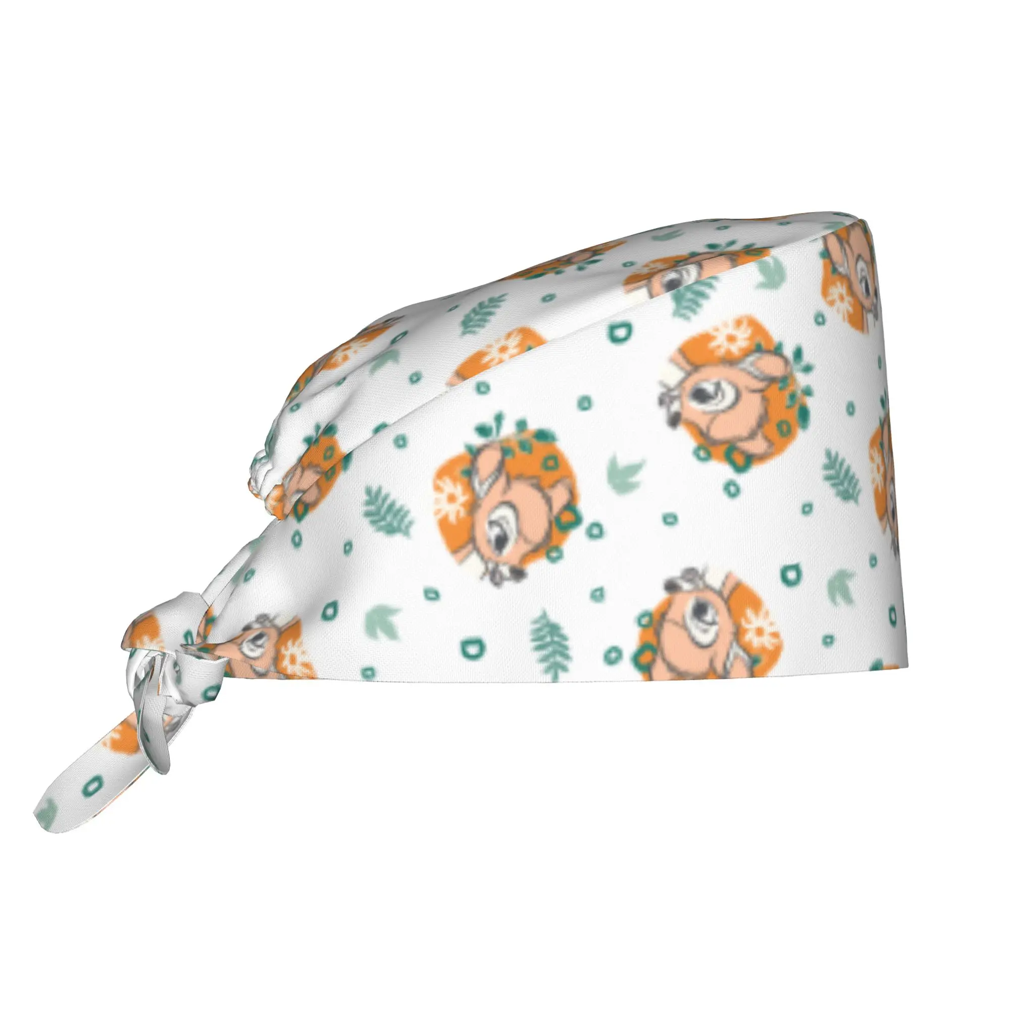 Custom B-Bambies Cartoon Working Cap Surgical Hats Women Men Deer Fawn Rabbit Operating Room Cap Operator Hats Lab Works Hat