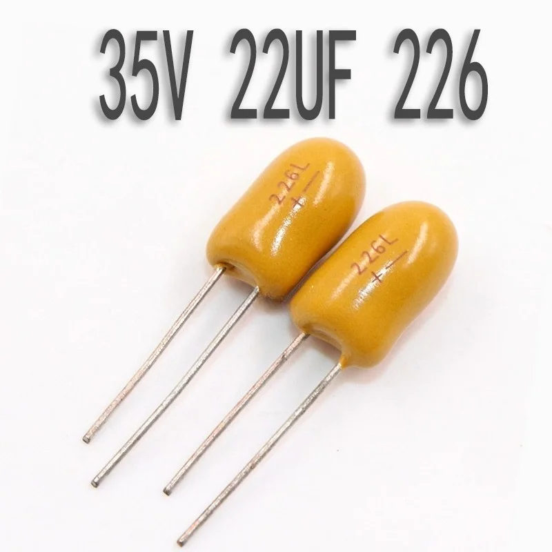 22uF 35V Tantalum Capacitor 10Pcs 226 Radial Lead Dipped Capacitor for DIY Electronics