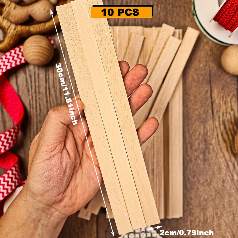 10Pcs Lightweight Craft Board Model Toys Building Carving Handicraft Educational DIY Accessories Balsa Stick Wood Sticks