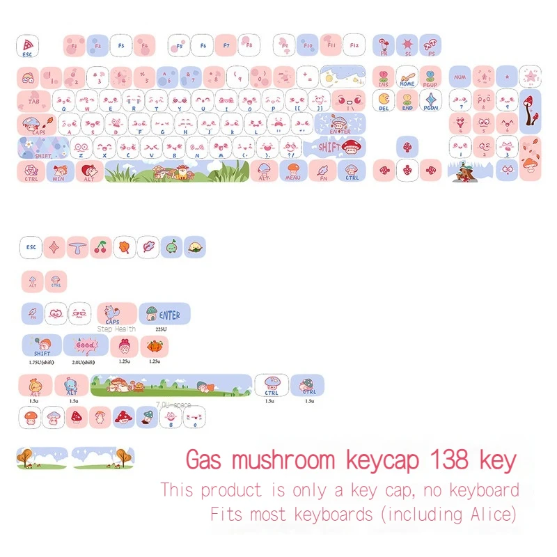 Xvx Mechanical Keyboard Keycap Pbt Material Thermal Sublimation Mog Height Rgb Lighting Effect Anime Girl Keycap 138 Keycaps