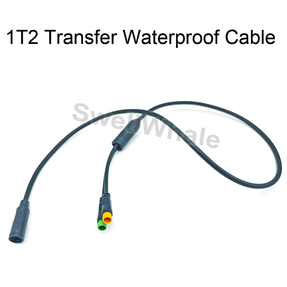 

1T2 Transfer Connector E-bike Motor Display Extended Cable for Bafang BBS01/02B BBSHD Waterproof Cable Thumb Throttle Cable