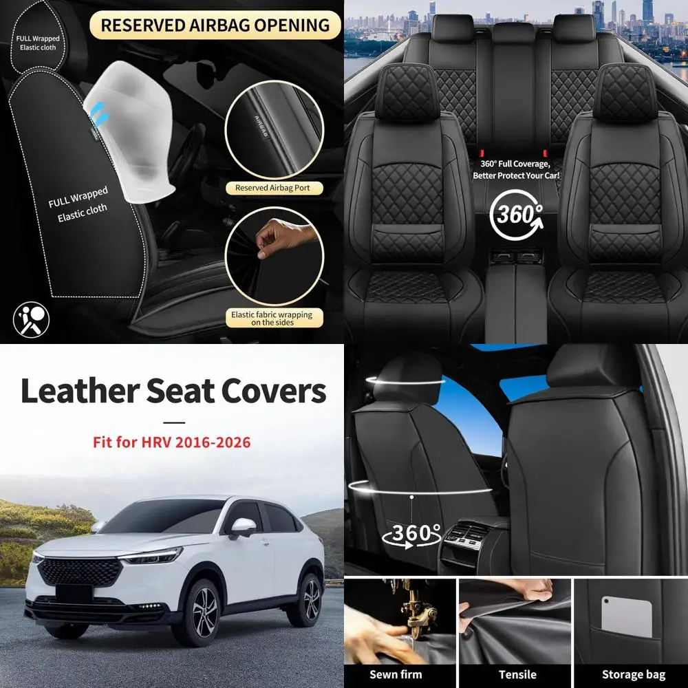 

Подходит для автомобильных сидений HRV, совместимых с Honda HR-V 2016-2025 2026, водонепроницаемые дышащие кожаные автомобильные подушки для сидений Protec