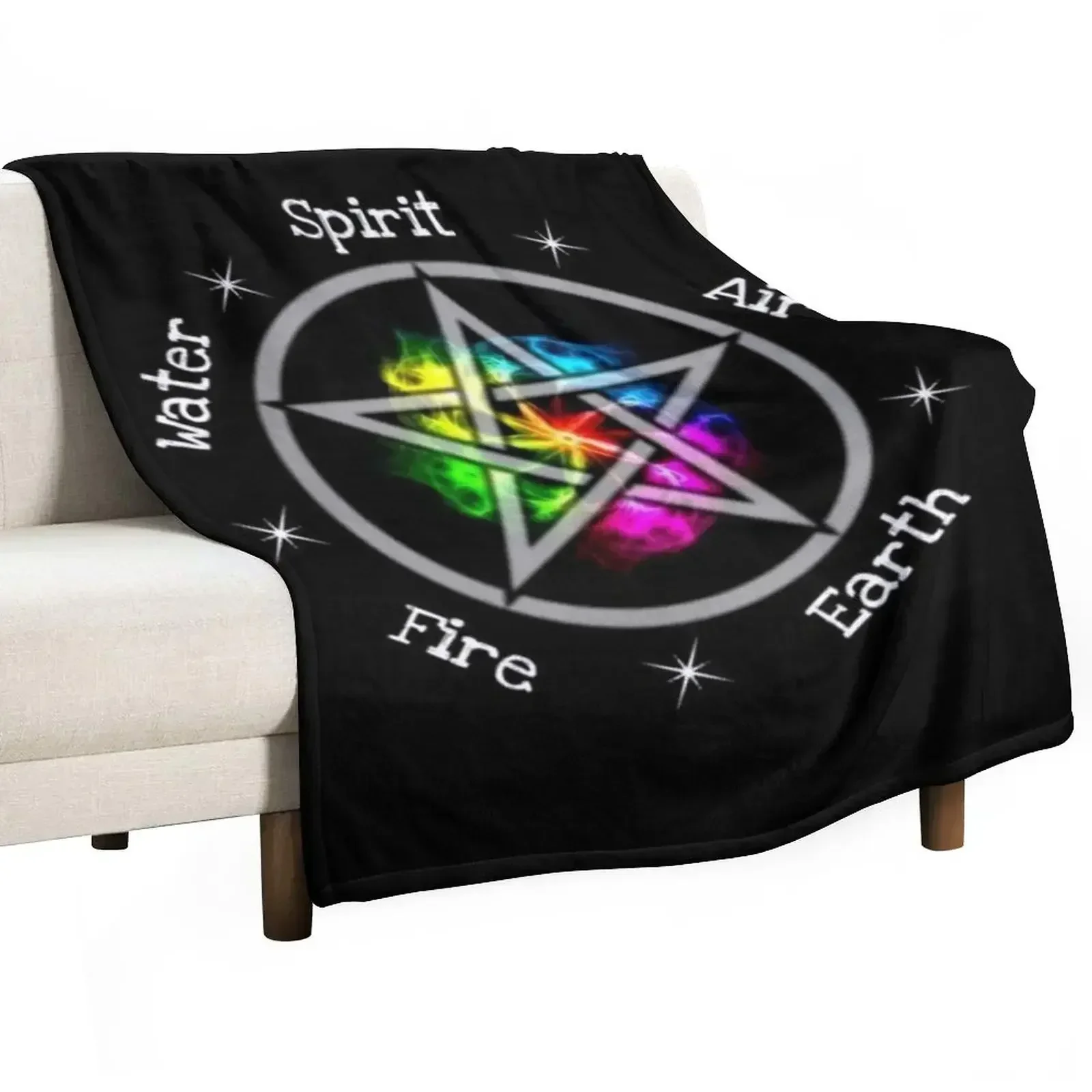 

Pagan Wicca Elemental pentagram Throw Blanket Shaggy Thin blankets and throws Cute Blankets