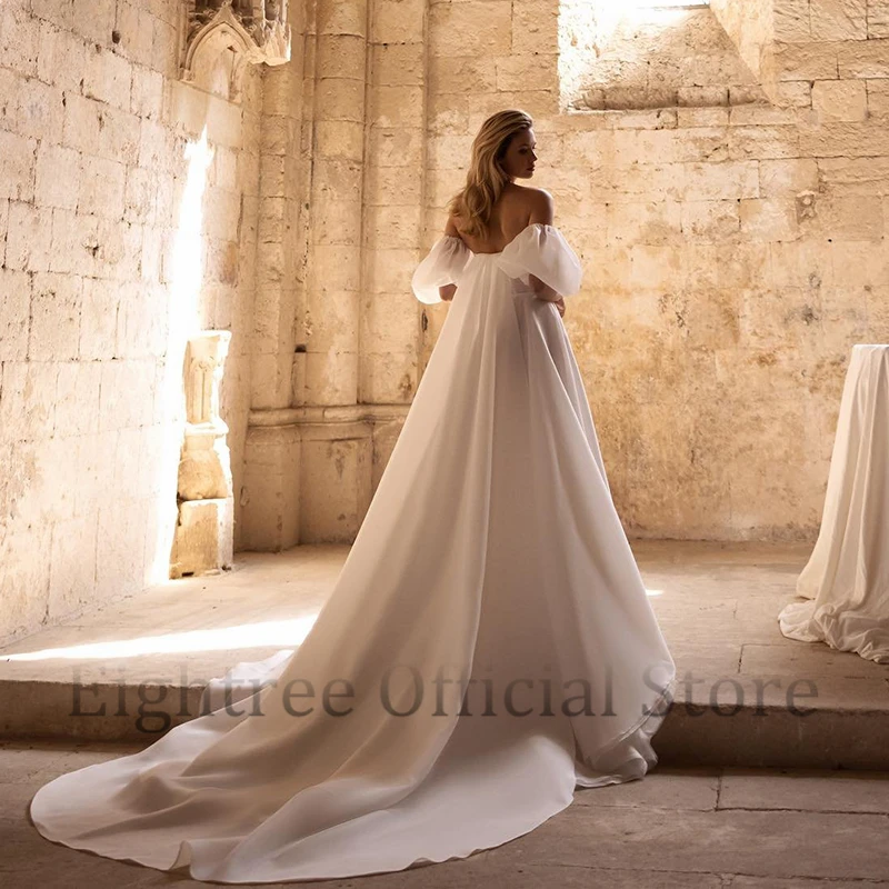 Achitree elegante a-line Brautkleider Puff ärmel Schatz Seite Schlitz Brautkleid Prinzessin Abend Brautkleider benutzer definierte Größe