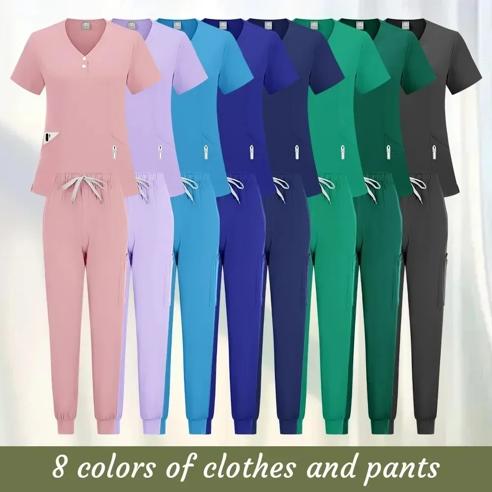 New Medical Uniforms Men Women Nursing Clothes Beauty Costume Nurse Scrubs Sets Doctor Dentist Workwear Clinical Tops Pants