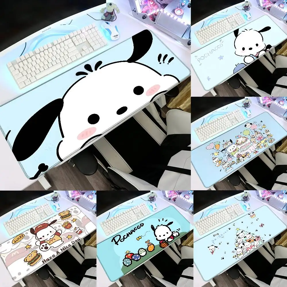 Cute P-Pochacco Dog Mouse Pad Rubber Thicken Overlock Gaming Table Mat Office Computer Keyboard Pad PC Mousepad
