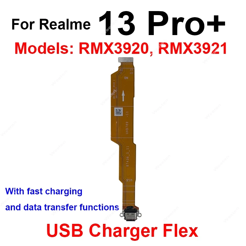 For Realme 14 Pro Lite 13 Pro Plus Extreme Edition USB Charger Dock Board Flex Cable USB Charging Jack Flex Cable Repair Parts