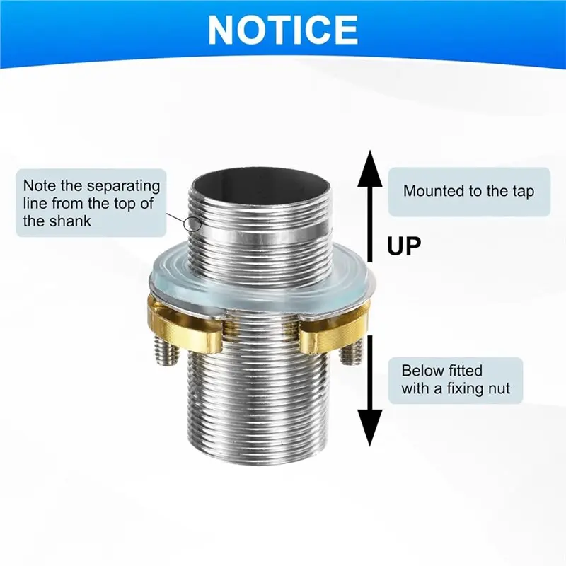 A96I-Faucet Extension Fitting Lock Nut Kit In Stainless Steel Pipe- Includes Nut And Washer Accessories