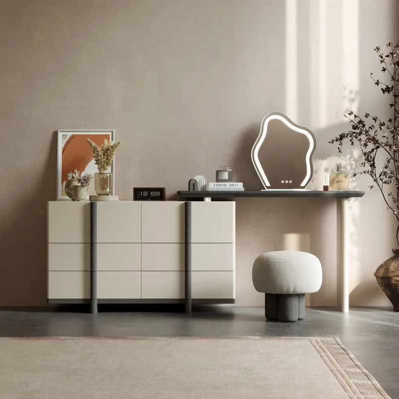 

Интегрированный туалетный столик для хранения, белый роскошный французский дизайн, современный ящик, туалетный столик, зеркала принцессы для женщин, парикмахерская, мебель для дома