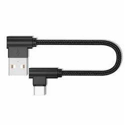 High Quality 25cm Usb To Type C Short 2.4a Fast Charging Cable Elbow 90 Degree Usb C Micro Usb Data Cable For All Smartphones