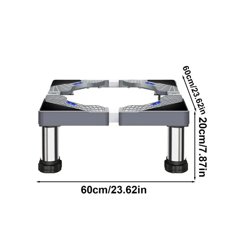 Zware wasmachinestandaard Universele roestvrijstalen wasmachinedrogerstandaard Wasmachineverhoger met 4 sterke voeten Wasvoetstuk