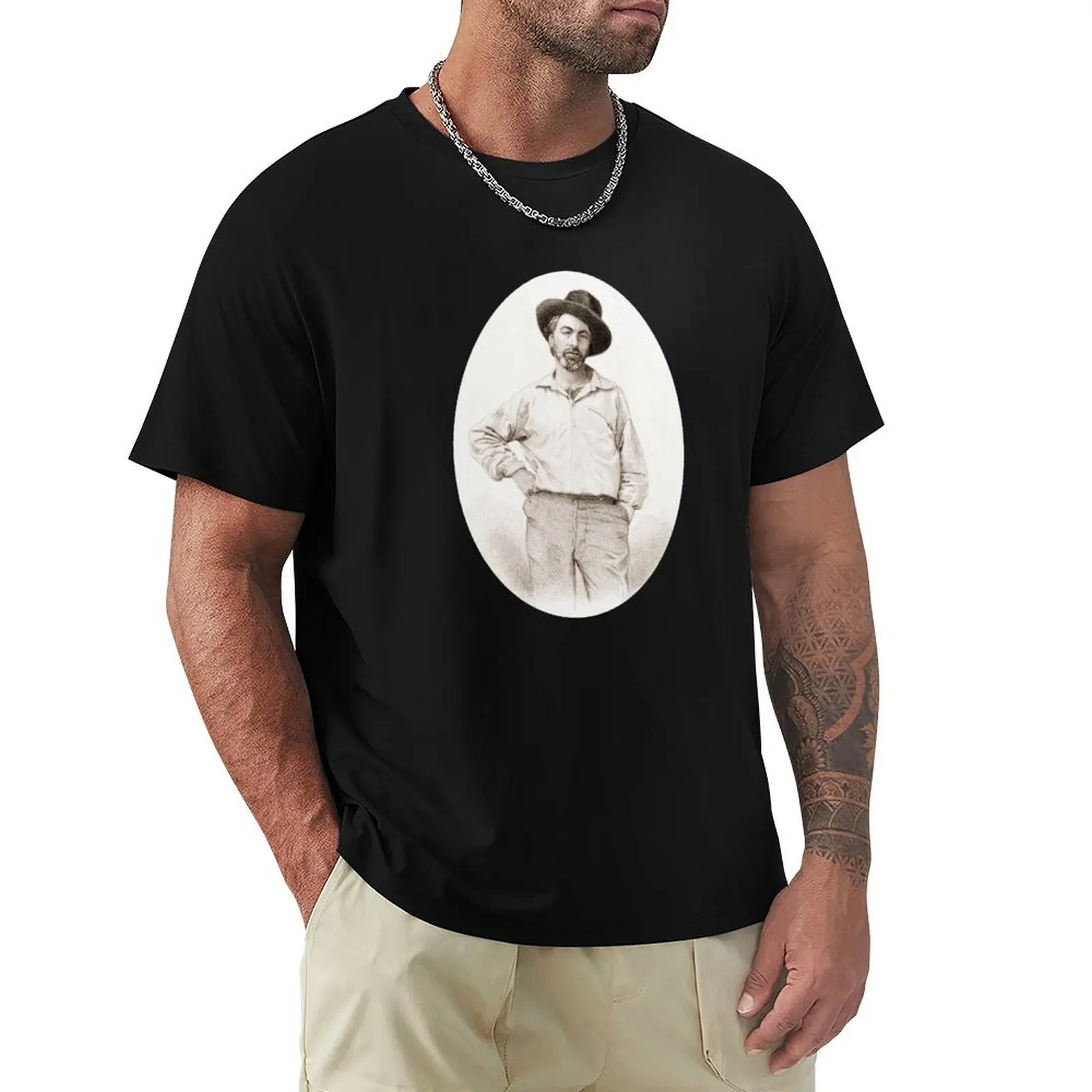 Walt Whitman Fan Poetry Reader Gift Poem Writer T-Shirt Casual Minimalist Short Sleeve Top
