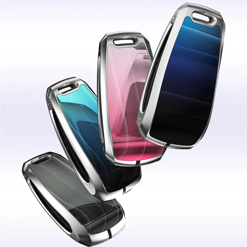 Funda de aleación de Metal para llave de coche, carcasa Fob para Mercedes Benz A, B, C, E, S, clase W204, W205, W212, W213, W176, GLC, CLA, AMG, W177, Chian, nueva