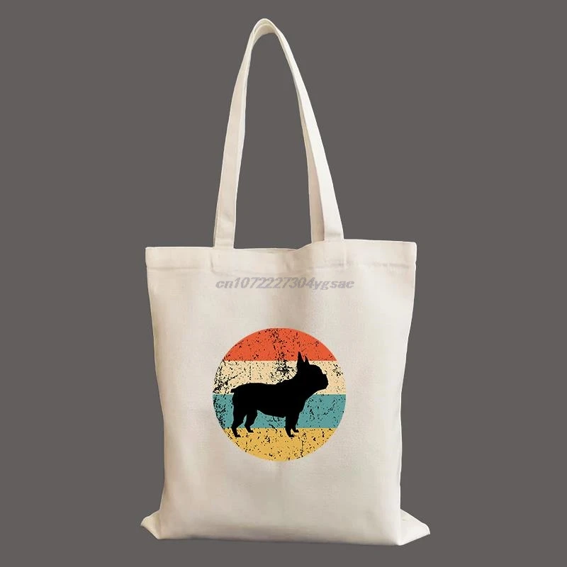 

Американские американские милые сумки для покупок с собаками, многоразовые и складные холщовые сумки, сумки для покупок на заказ с логотипом, продуктовая сумка, эко-сумка