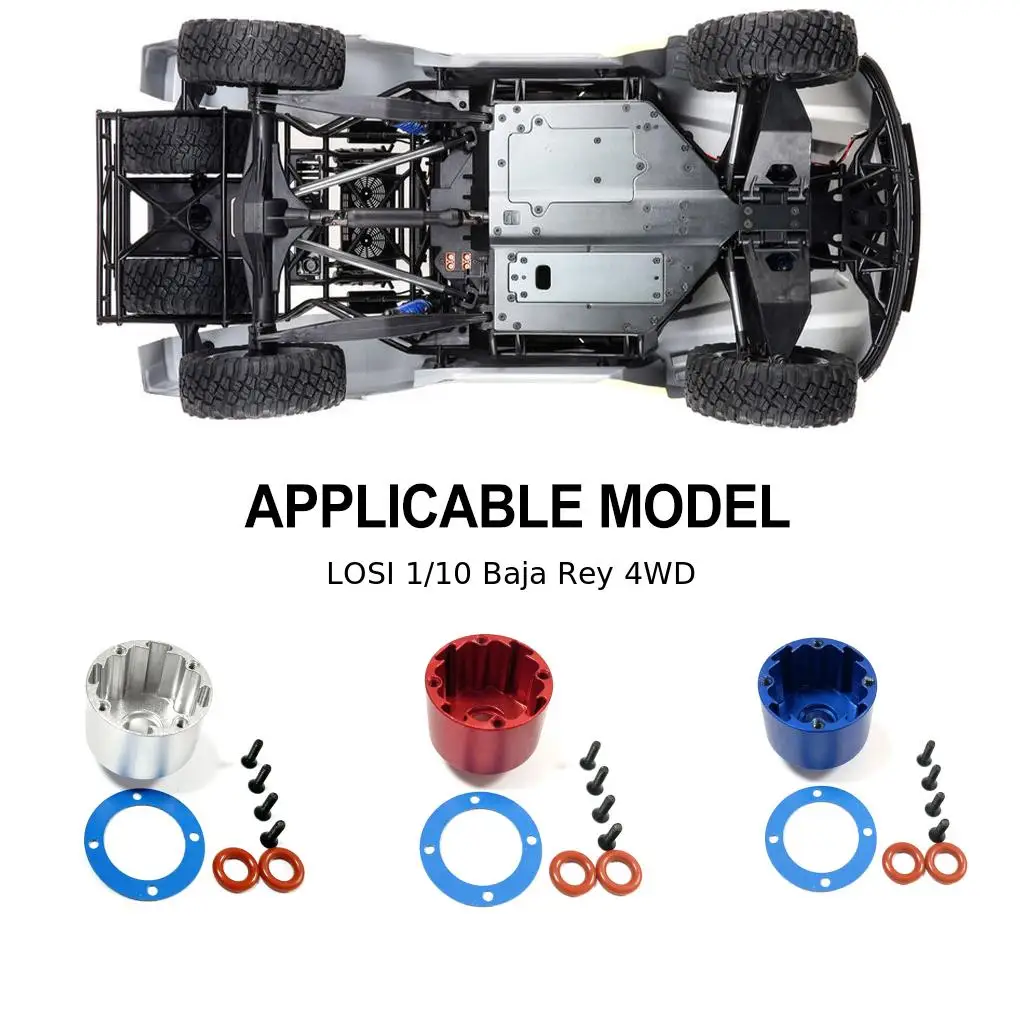 RCGOFOLLOW 2pcs Aluminum Alloy Differential Housing For 1/10 RC Crawler LOSI Baja Rey Hammer Rey 4WD Rock Car Upgrade Parts