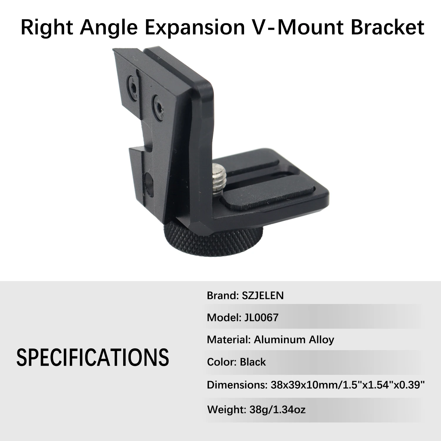 V-Mount Male Connection V-Mount Female Right Angle Expander 1/4