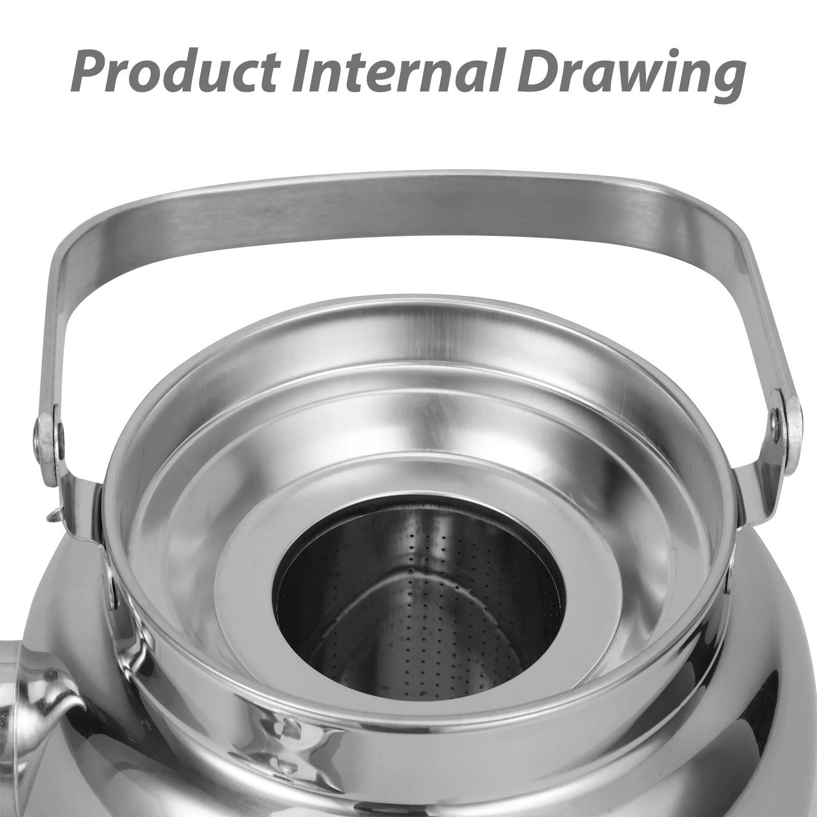

Stainless Steel Tea Kettle Household Water Boiler with Strainer Comfortable Handle Heat Resistant Safe Use Suitable for All