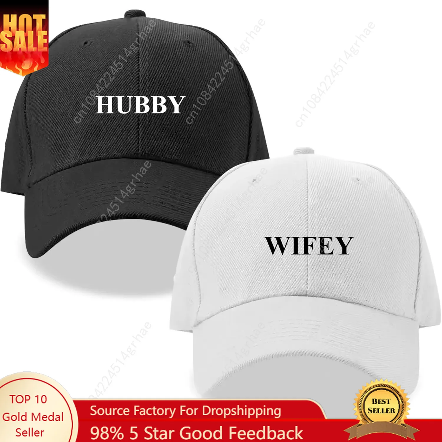 

Baseball Cap Set Adjustable Washed Cotton 3D Embroidered Hat, Wedding Honeymoon Essentials Gift