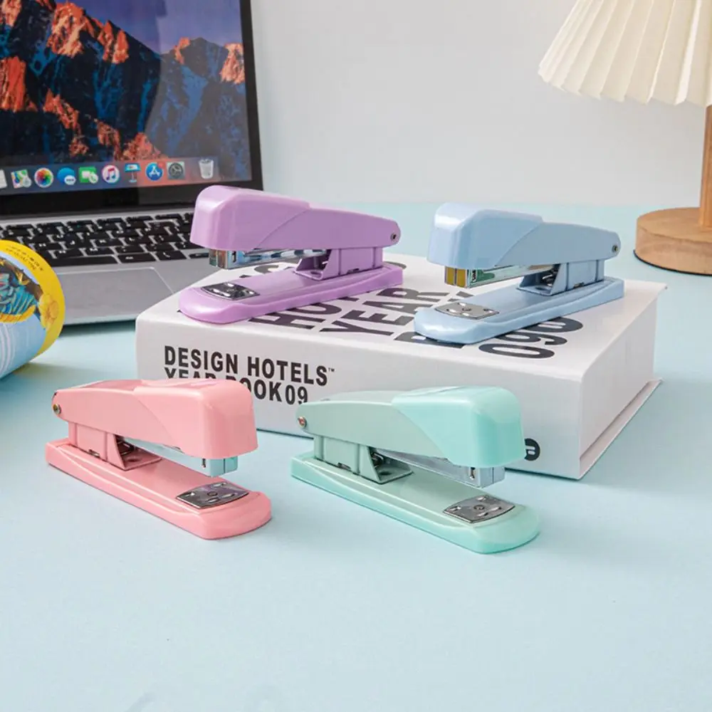 Macaron Color Labor-Saving Stapler Multi-function Stable Paper Stapling Machine Portable Large Size Office Accessories