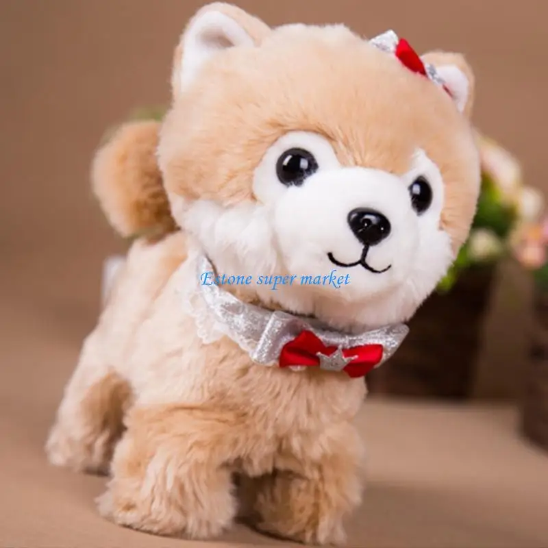 090B 9.06x9.06x3.94in สำหรับ Creative ไฟฟ้าของเล่นน่ารักเด็กวัยหัดเดินของขวัญ Wagging คอหาง Lovely Puppy