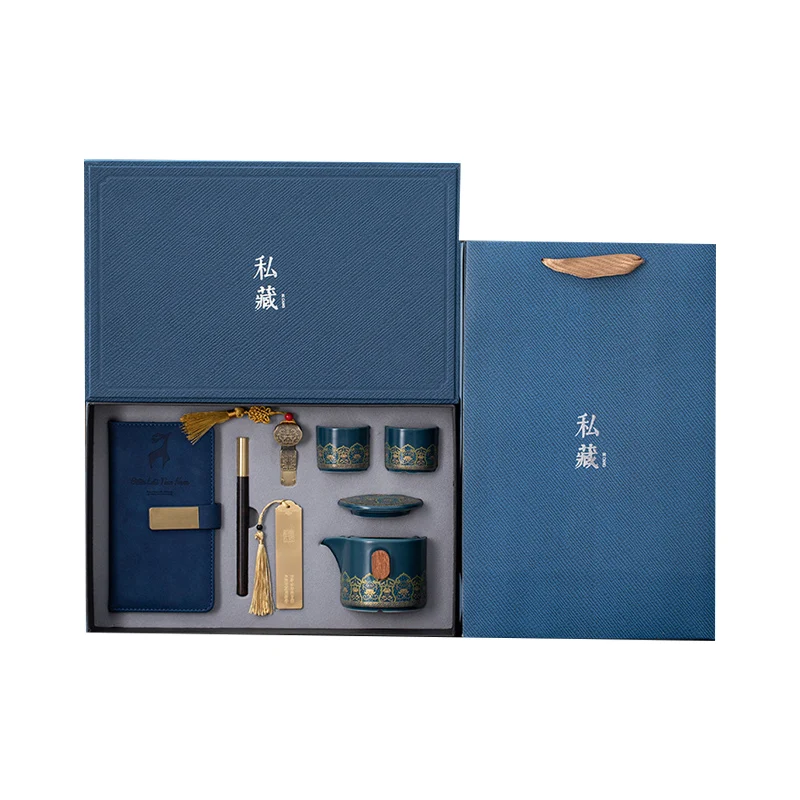 

Wholesale Luxury Hot Selling Pen Diary Tea Set of Nine Pieces Promotional Products Ideas Corporate Business Custom Gifts Set