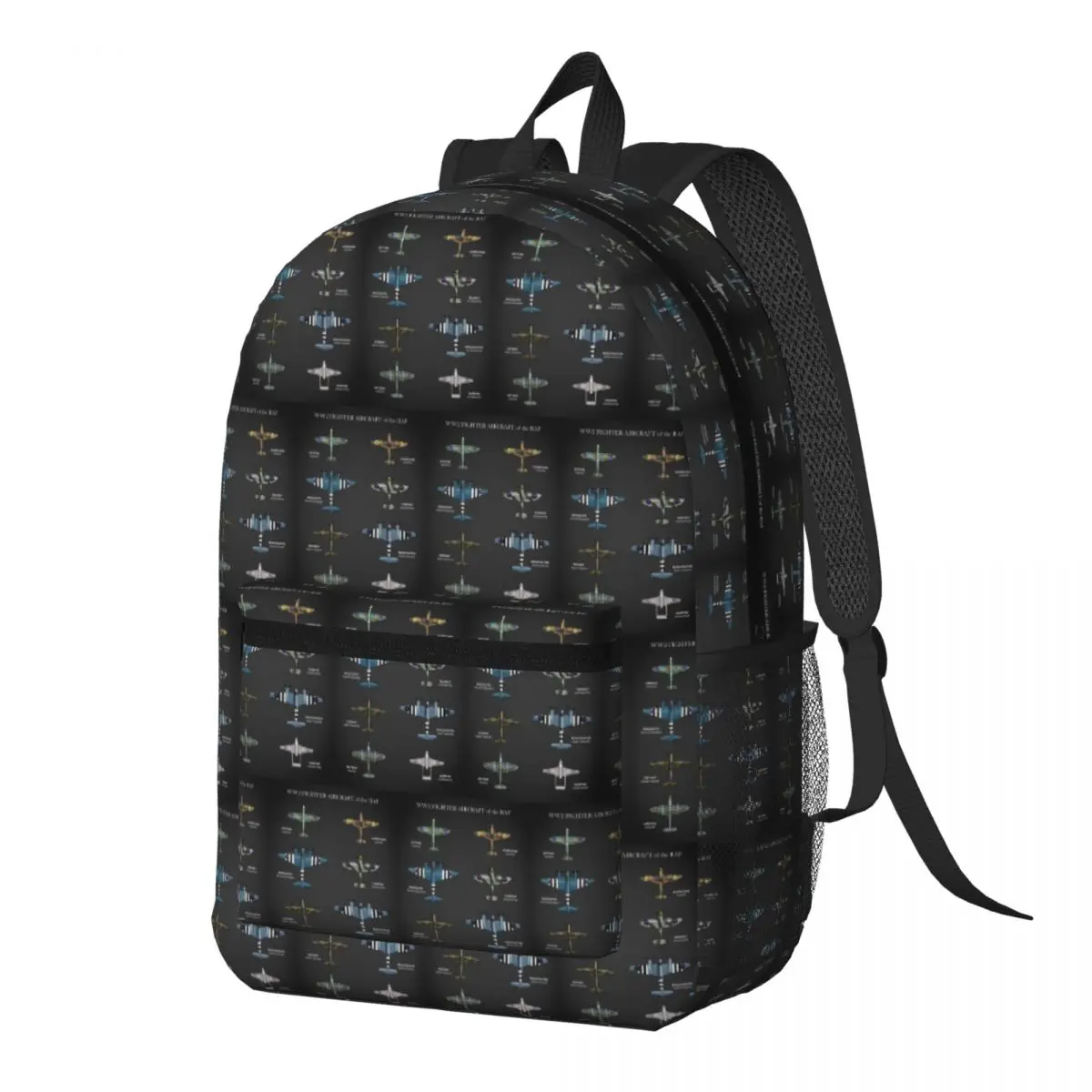 WW2 Fighter Aircraft Of The RAF Backpack Daypack Large Capacity Boys Girls BookBag School Bag Shoulder Bags for Men Women