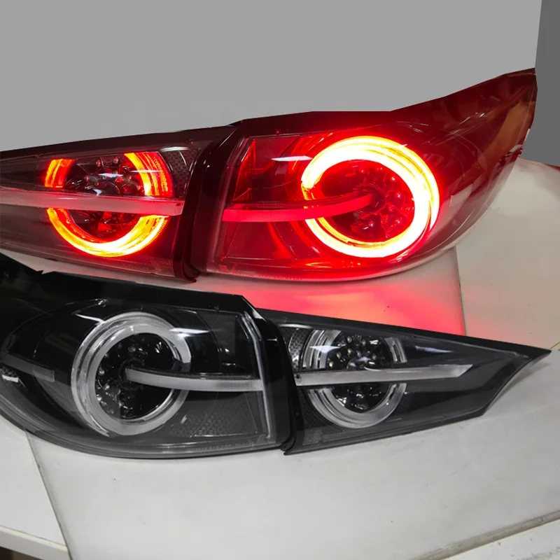 

LED Rear Light for MAZDA 3 Axela Sedan 2015 -up LED Strip Tail Lamp Clear Cover Black Housing TW