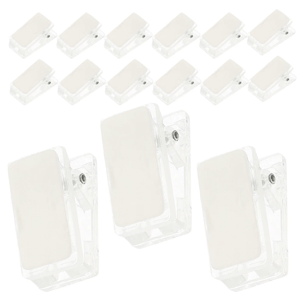 

60Pcs Self-Adhesive Badge Holders Multi-Use Plastic Clips for Work Badges Name Tags Id Cards Secure Fastening Smooth Surfaces